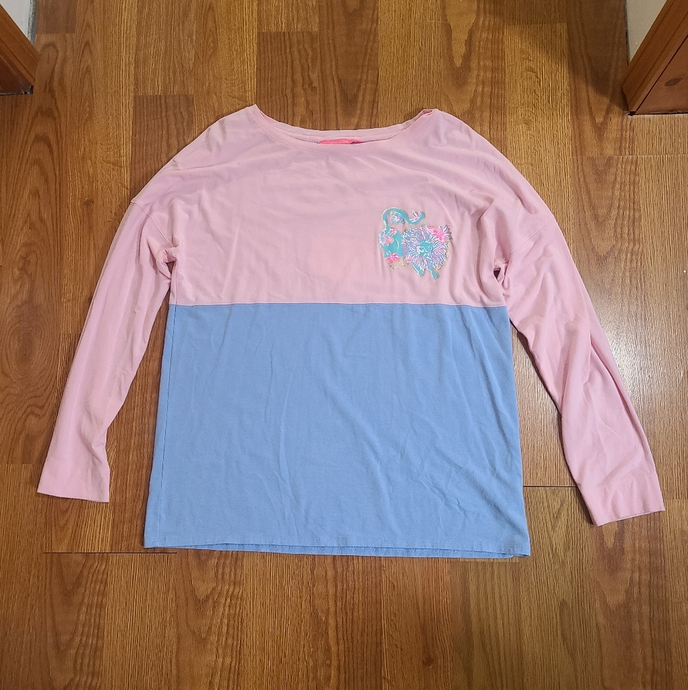 Lilly Pulitzer Pink Tropics Tint Finn Top Size Medium